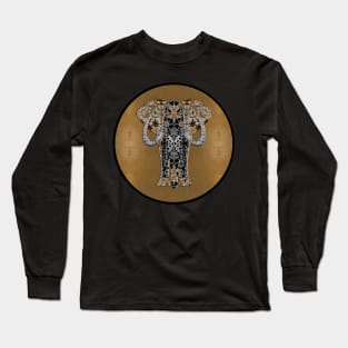 Deco Elephant with Gold Leaf Background Long Sleeve T-Shirt